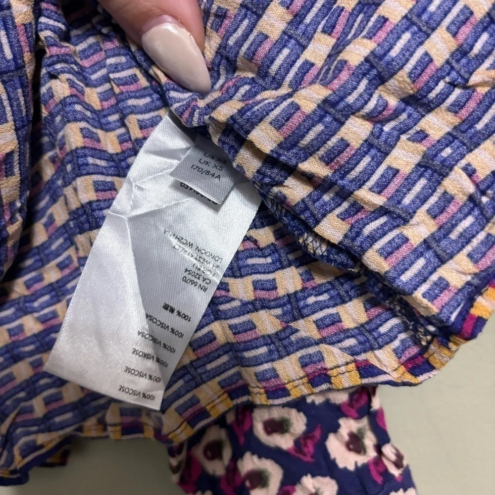 Anthropologie Sz XS Maeve Royal Purple/Fuschia Cheyenne Peplum - Picture 5 of 6